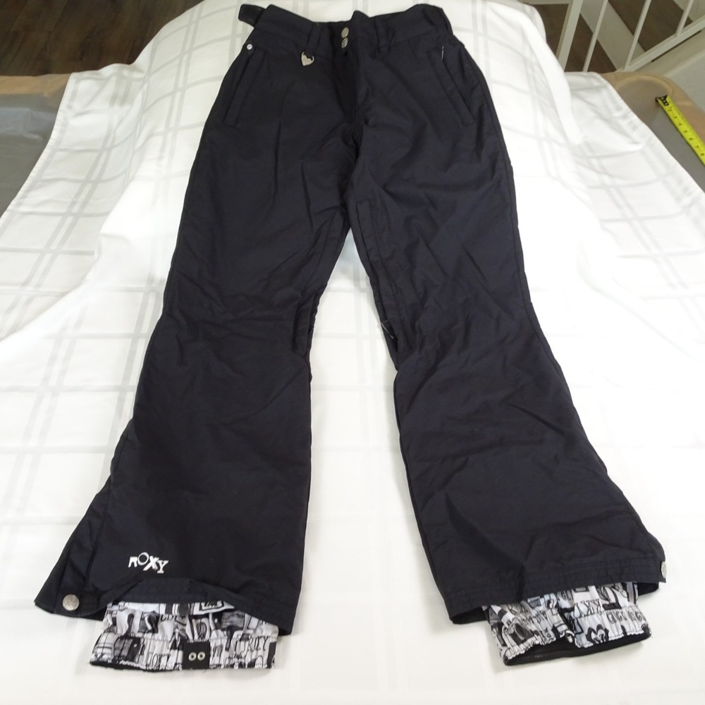 Vintage Roxy ski/snowboard‎ pants. Women's Small. Black. Hooks/Zippers